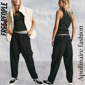 FREE PEOPLE BAY TO BREAKERS PANTS NWT IN BLACK